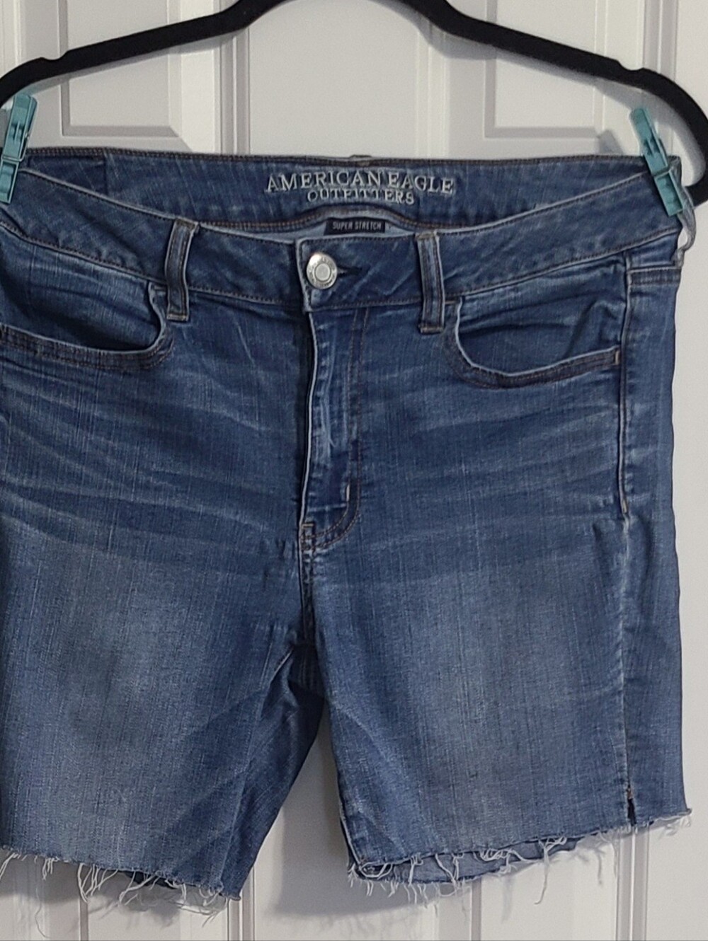 American Eagle Outfitters Blue Distressed Cutoff Denim Boyfriend Shorts